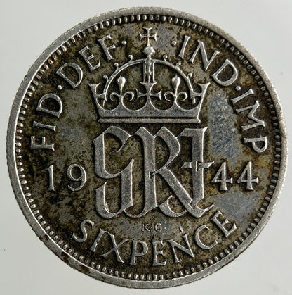 1944 George VI Sixpence Silver Coin | Fine Collectable Grade