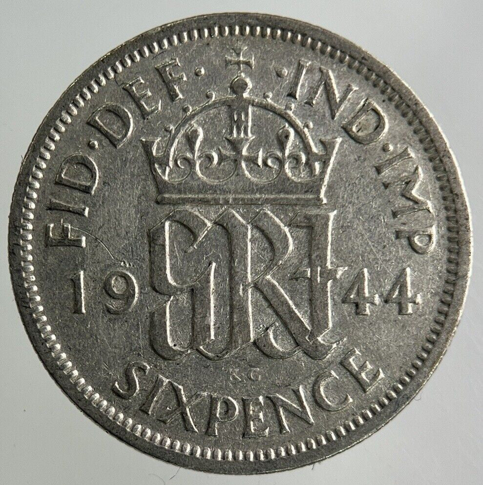 1944 George VI Sixpence Silver Coin | Fine Collectable Grade