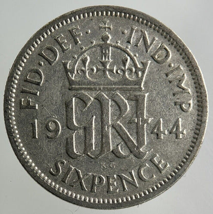 1944 George VI Sixpence Silver Coin | Fine Collectable Grade