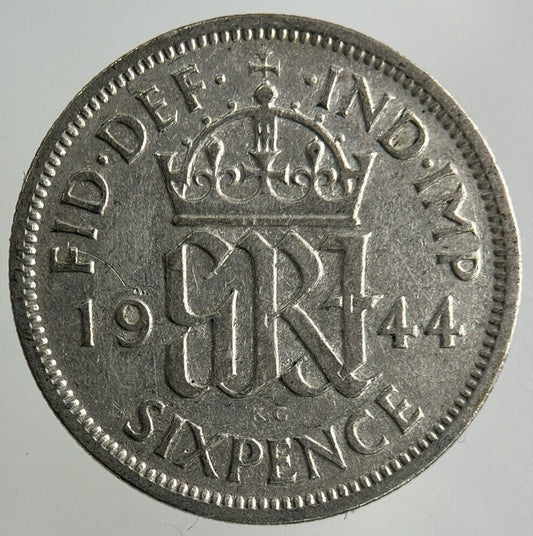 1944 George VI Sixpence Silver Coin | Fine Collectable Grade