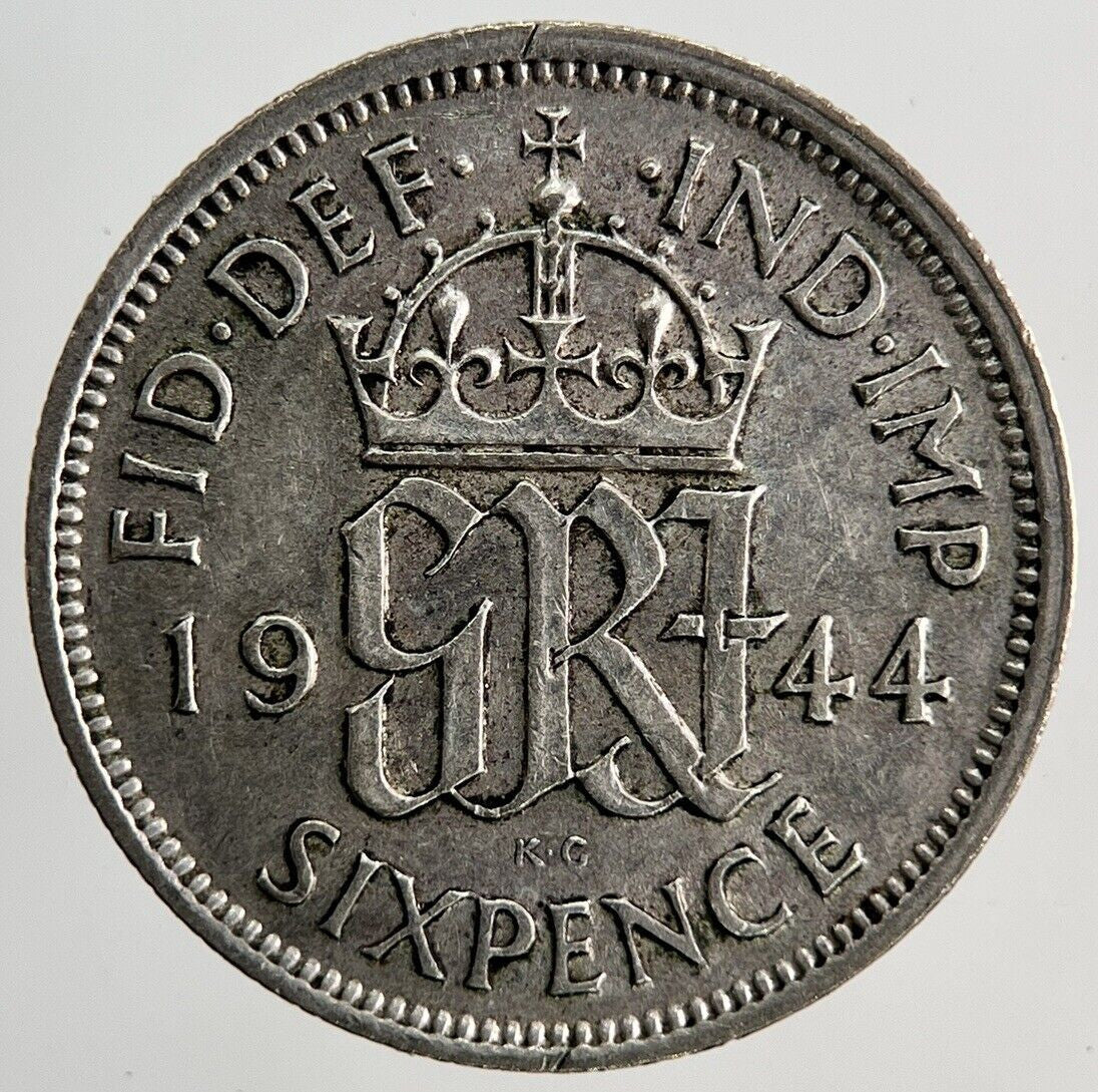 1944 George VI Sixpence Silver Coin | Fine Collectable Grade