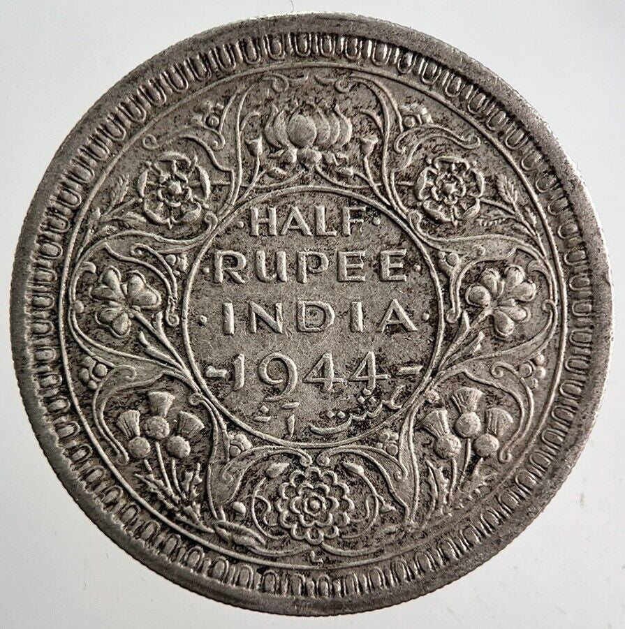 1944 India 1/2 Half Rupee Silver Coin | Fine Collectable Grade