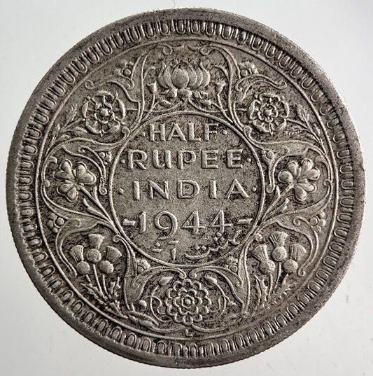 1944 India 1/2 Half Rupee Silver Coin | Fine Collectable Grade