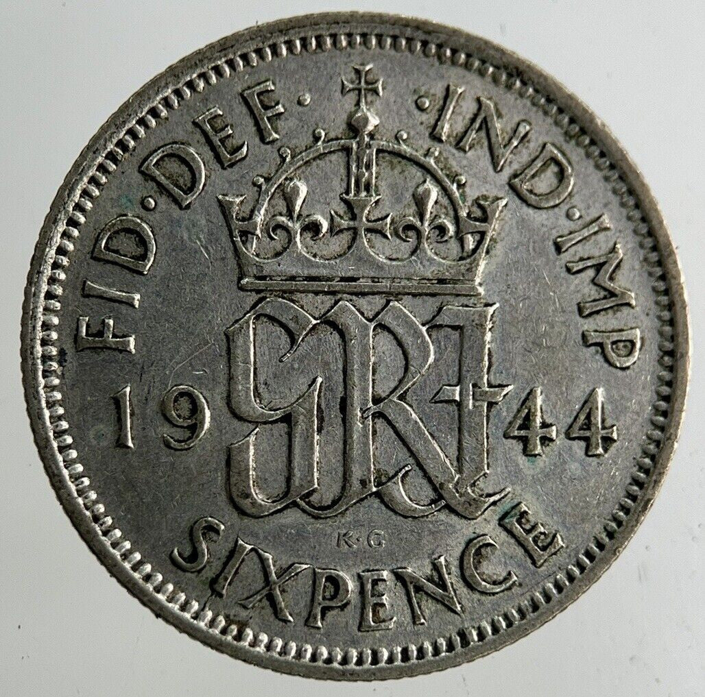 1944 George VI Sixpence Silver Coin | Fine Collectable Grade