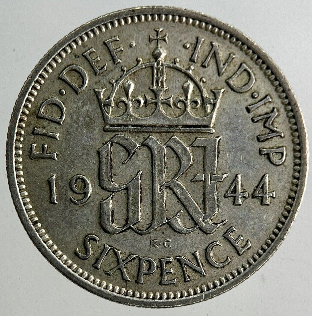 1944 George VI Sixpence Silver Coin | Very High Grade
