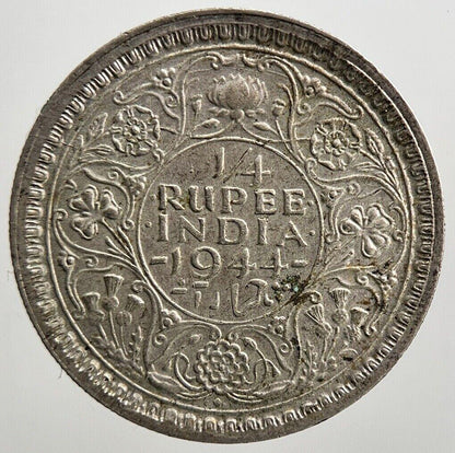 1944 India 1/4 Quarter Rupee Silver Coin | Very High Grade | a2714