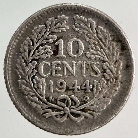 1944 Netherlands 10 Cents Silver Coin | Fine Collectable Grade