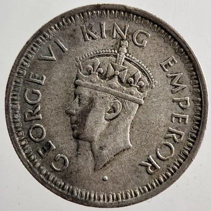 1944 India 1/4 Quarter Rupee Silver Coin | Fine Collectable Grade