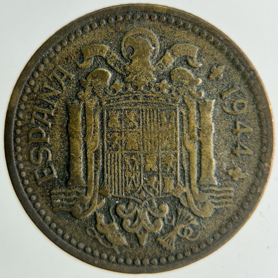 1944 Spain 1 Una Peseta Coin | Fine Collectable Grade