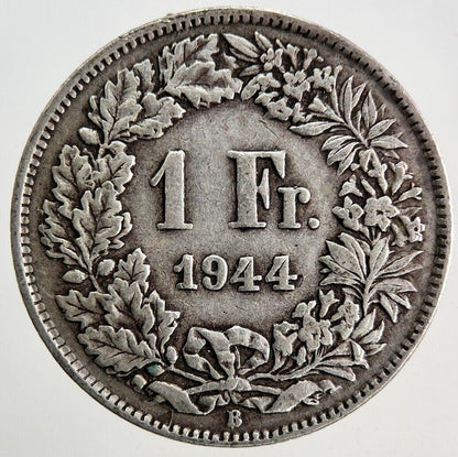 1944 Switzerland Swiss 1 Franc Silver Coin | Very High Grade