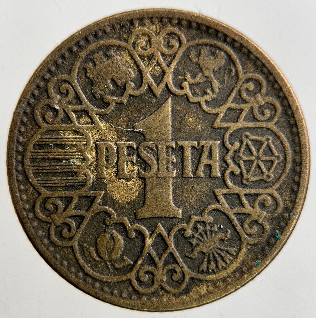 1944 Spain 1 Peseta Coin | Fine Collectable Grade