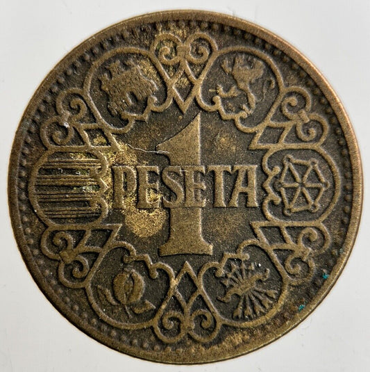 1944 Spain 1 Peseta Coin | Fine Collectable Grade
