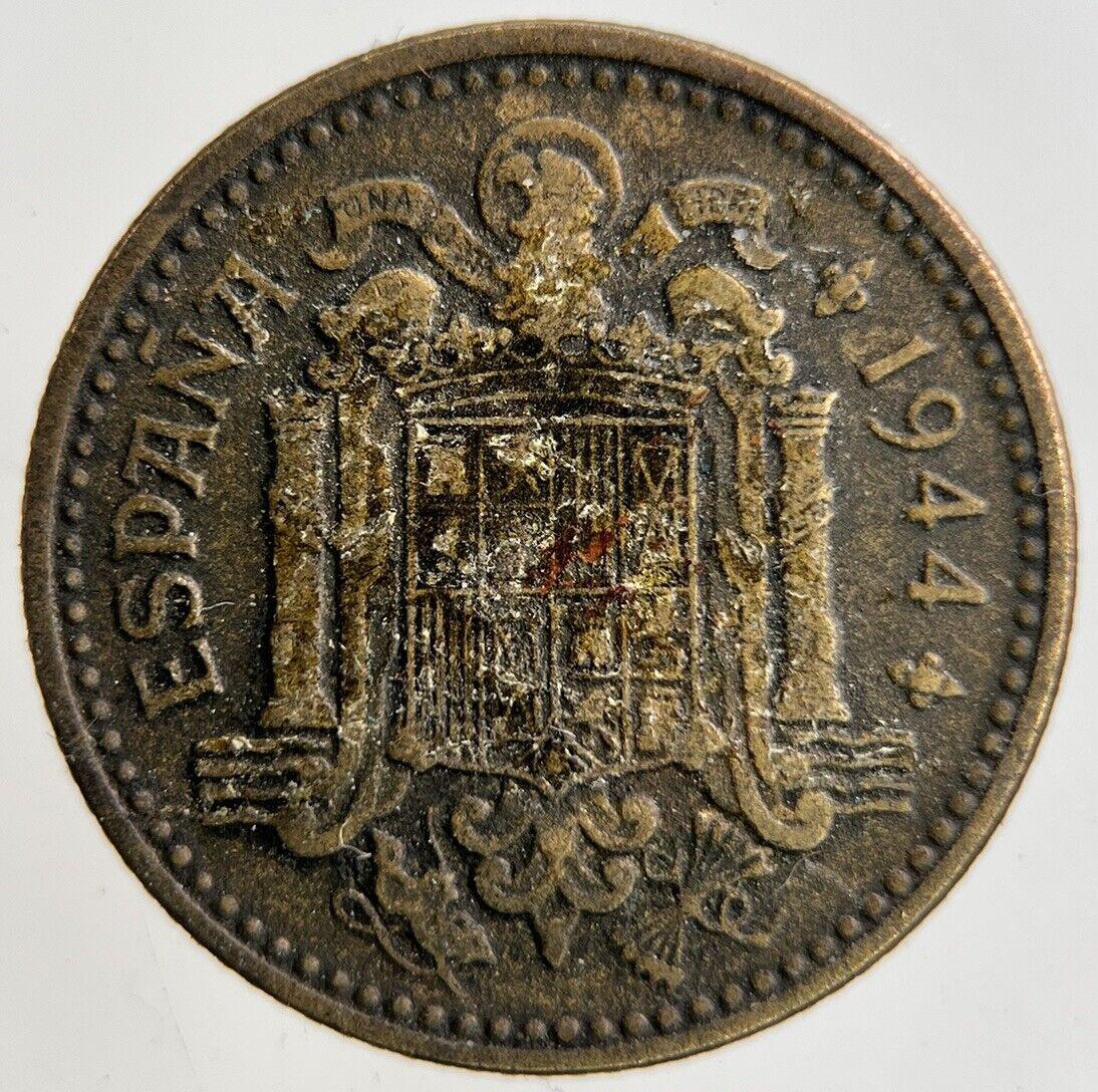 1944 Spain 1 Peseta Coin | Fine Collectable Grade