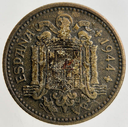 1944 Spain 1 Peseta Coin | Fine Collectable Grade