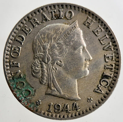 1944 Switzerland Swiss 20 Rappen Coin | Fine Collectable Grade