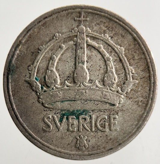 1944 Sweden 25 Ore Silver Coin | Fine Collectable Grade