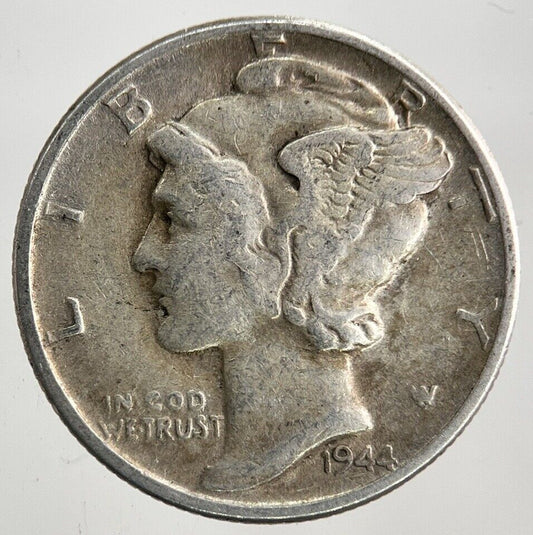1944 US USA Mercury One Dime Silver Coin | Collectable Grade