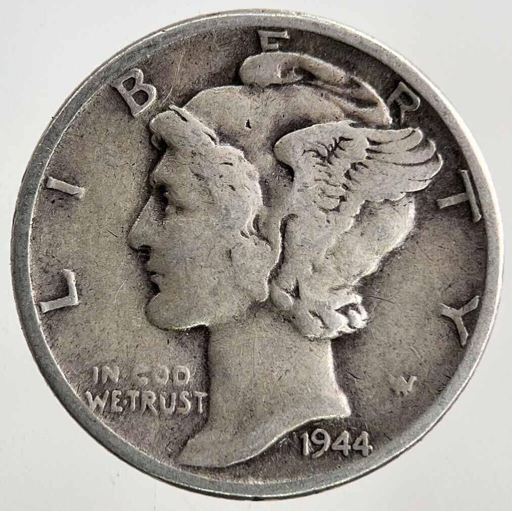 1944 US USA Mercury One Dime Silver Coin | Collectable Grade