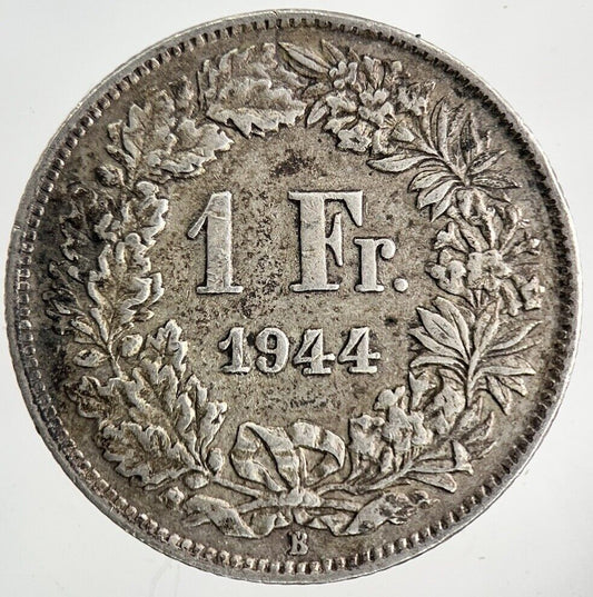 1944 Switzerland Swiss 1 Franc Silver Coin | Fine Collectable Grade