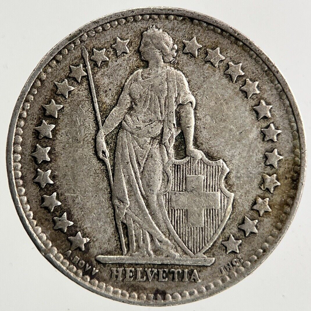 1944 Switzerland Swiss 1/2 Half Franc Silver Coin | Fine Collectable Grade