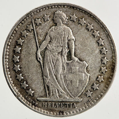 1944 Switzerland Swiss 1/2 Half Franc Silver Coin | Fine Collectable Grade