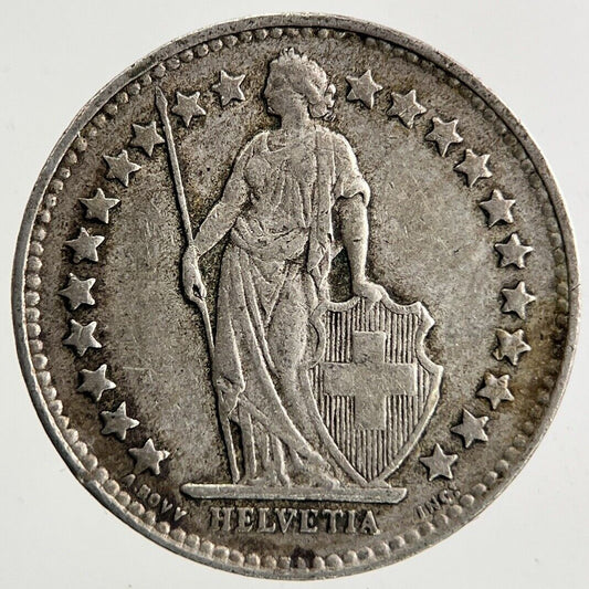 1944 Switzerland Swiss 1/2 Half Franc Silver Coin | Fine Collectable Grade