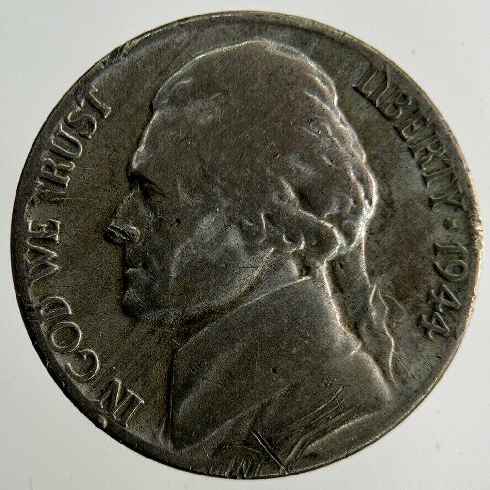 1944 US USA Jefferson Nickel Silver Coin | Fine Collectable Grade