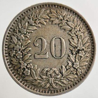 1944 Switzerland Swiss 20 Rappen Coin | Fine Collectable Grade