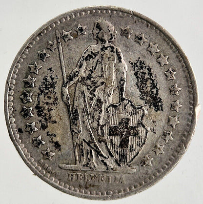 1944 Switzerland Swiss 1/2 Half Franc Silver Coin | Fine Collectable Grade
