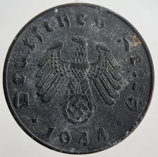 1944-A Germany Nazi 10 Pfennig Coin | Fine Collectable Grade | a7105