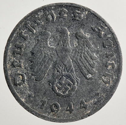 1944-D Germany Nazi 1 Pfennig Coin | Fine Collectable Grade | a2024