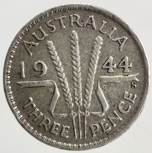 1944-S Australia Threepence Silver Coin | Fine Collectable Grade