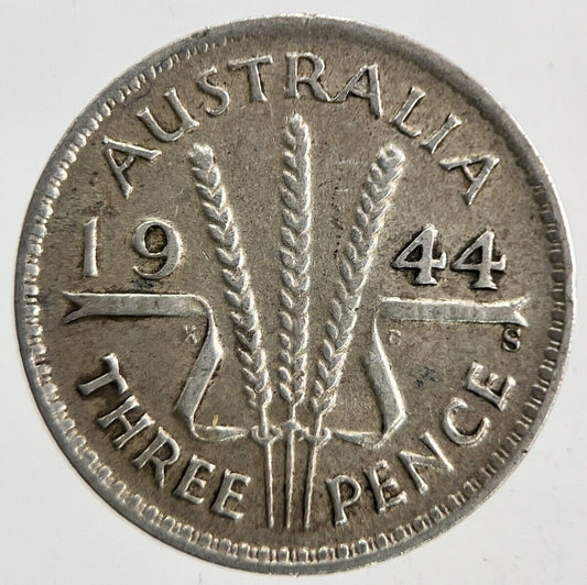1944-S Australia Threepence Silver Coin | Fine Collectable Grade