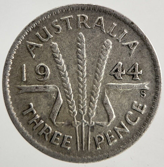 1944-S Australia Threepence Silver Coin | Fine Collectable Grade