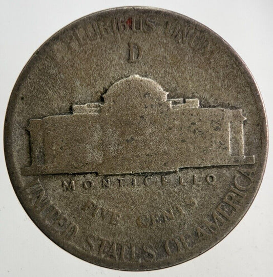 1944-D US USA Jefferson Nickel Silver Coin | Collectable Grade