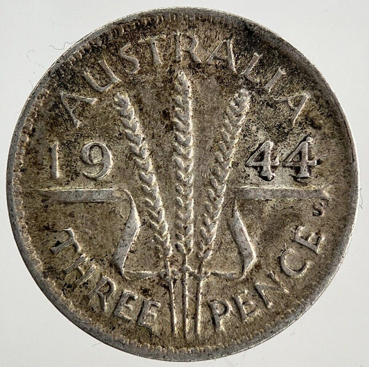 1944-S Australia Threepence Silver Coin | Fine Collectable Grade