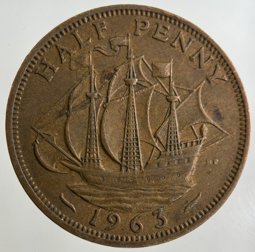 1963 Elizabeth II 2nd Half-Penny Coin | Fine Collectable Grade