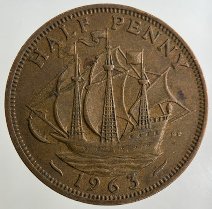 1963 Elizabeth II 2nd Half-Penny Coin | Fine Collectable Grade