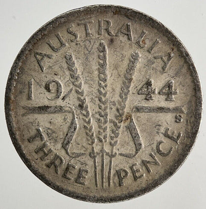 1944-S Australia Threepence Silver Coin | Fine Collectable Grade
