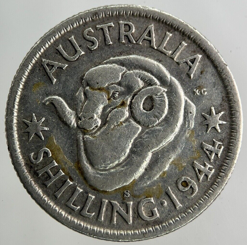 1944-S Australia Shilling Silver Coin | Fine Collectable Grade