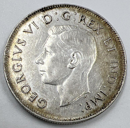 1945 Canadian 50 Cents Silver Coin | Very Fine Grade | a1335