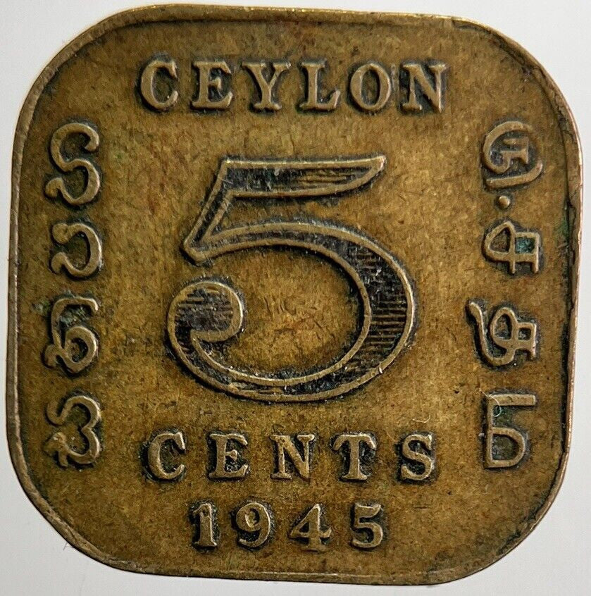 1945 Ceylon 5 Cents Coin | Fine Collectable Grade | a5674