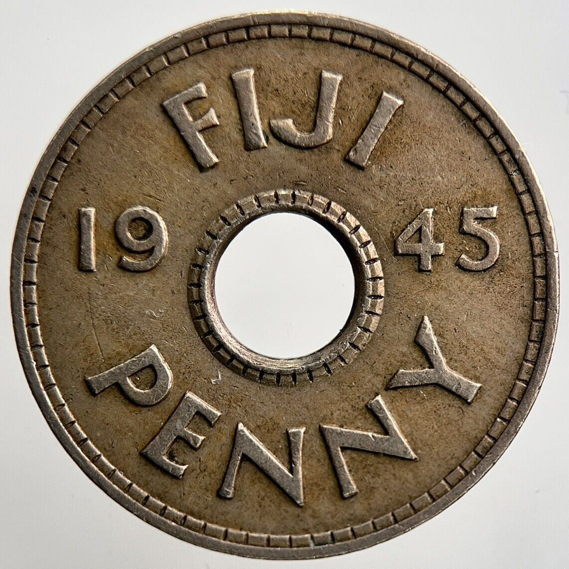 1945 Fiji 1 One Penny Coin | Fine Collectable Grade | a2118