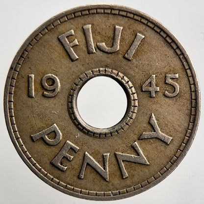 1945 Fiji 1 One Penny Coin | Fine Collectable Grade | a2118