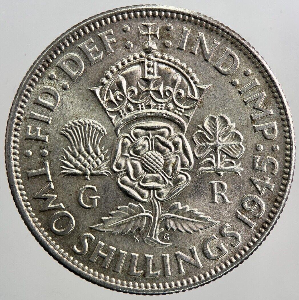 1945 George VI Florin Silver Coin | Very Fine Grade | a6012
