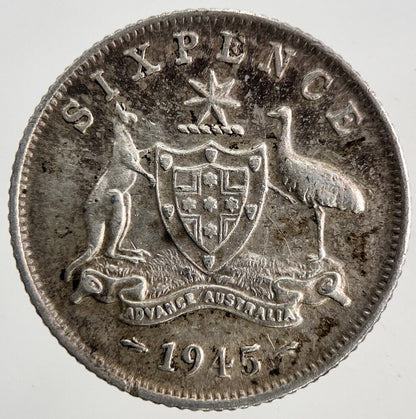 1945 Australia Sixpence Silver Coin | Very High Grade