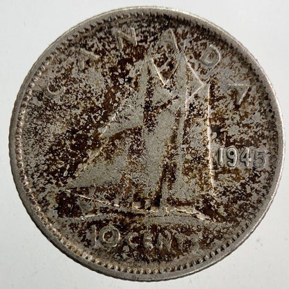 1945 Canada 10 Cents Silver Coin | Collectable Grade