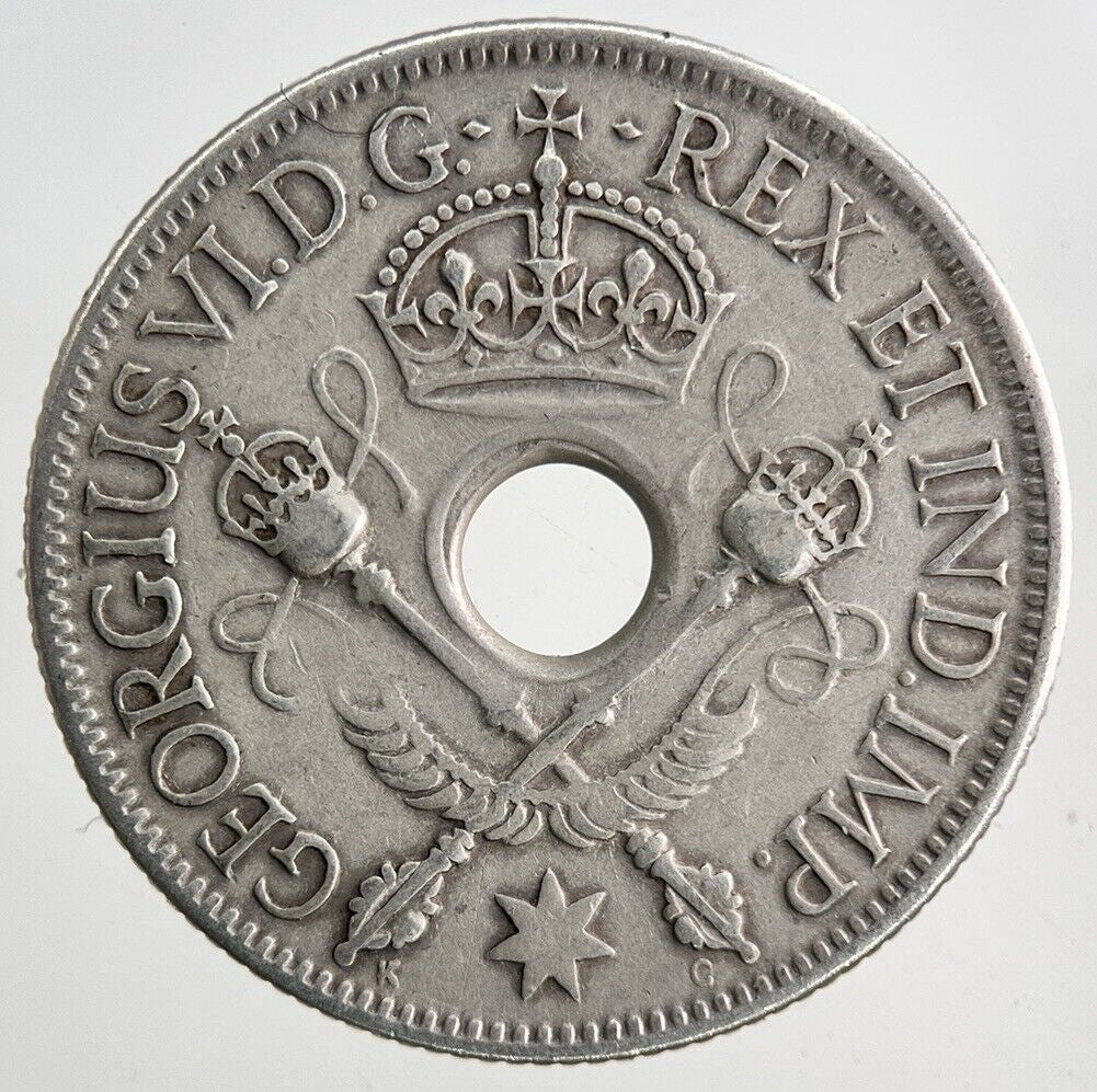 1945 British New Guinea Silver Shilling Coin | Fine Collectable Grade