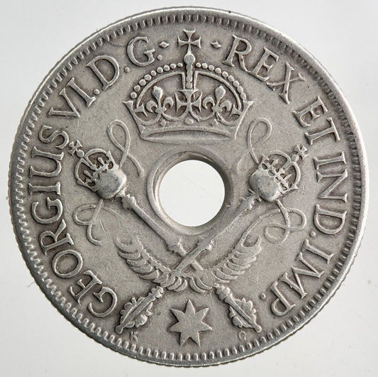 1945 British New Guinea Silver Shilling Coin | Fine Collectable Grade