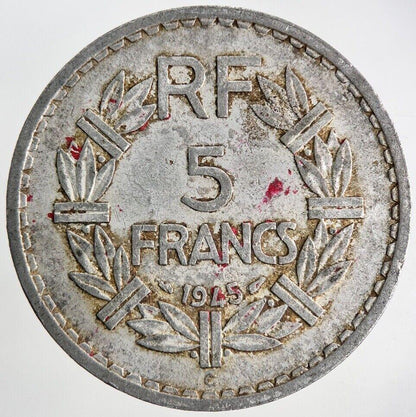 1945 France 5 Franc Coin | Fine Collectable Grade